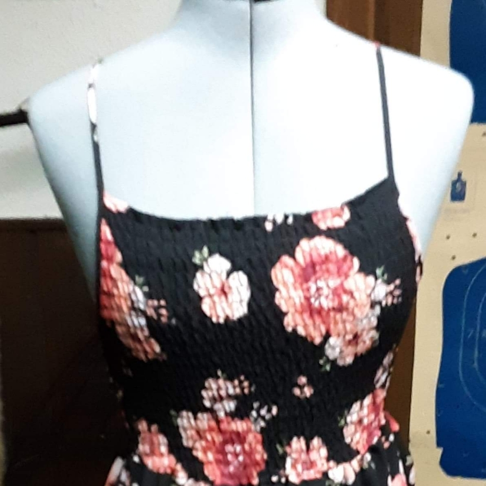 Peach flowers flowy tube top